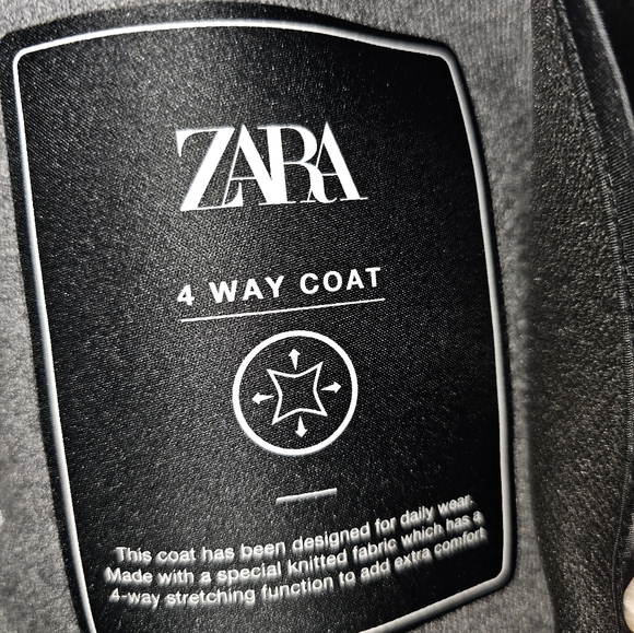 ZARA Men's Long Coat (4 Way Coat) Gray Size XLarge - Picture 3 of 5